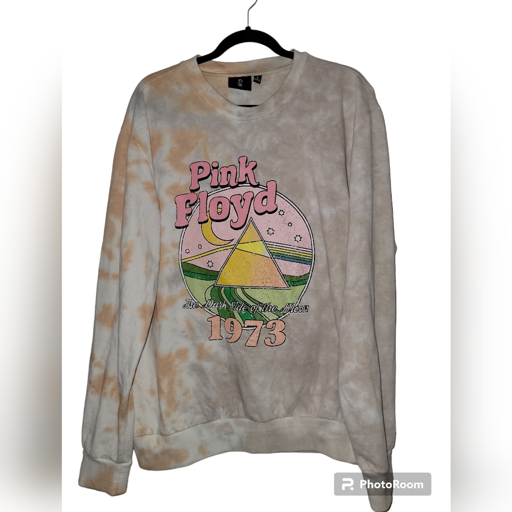 Pink Floyd 1973 Dark Side of the Moon Tie-Dye Crew Sweatshirt Sz L